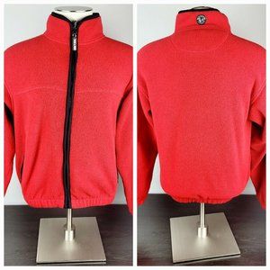 VINTAGE 1990s Eddie Bauer EBTEK Fleece Jacket size XS Red Made in the USA